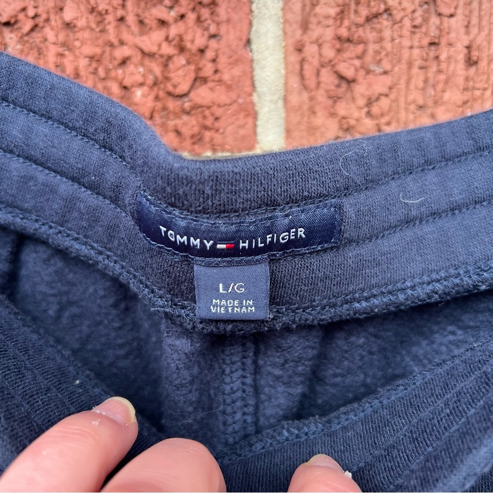 Tommy Hilfiger Navy Blue and Red and White Side Panel Drawstring Sweatpants - Picture 5 of 5